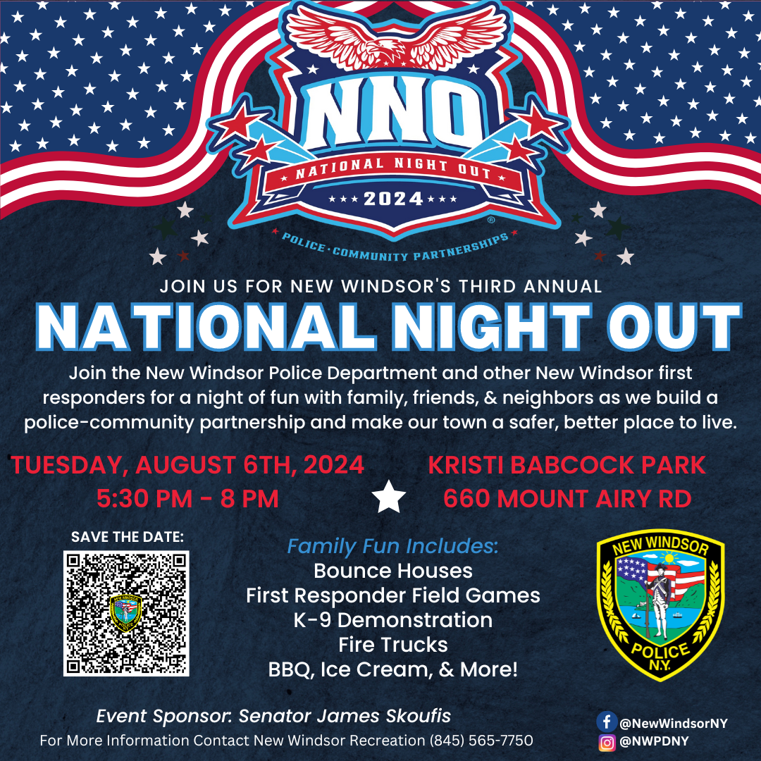 PSA National Night Out Tuesday, August 6, 2024 Balmville Elementary